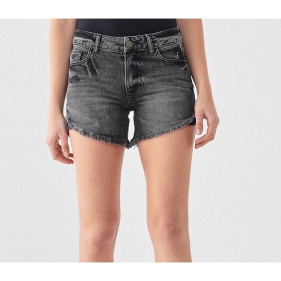 NWT DL1961 Karlie Boyfriend Shorts Size 30 Ore/Black - Picture 1 of 8